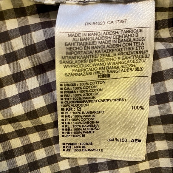 NWT Banana Republic Grey and Black Plaid Long Sleeve Dress  Shirt Mens XLg - Picture 10 of 15